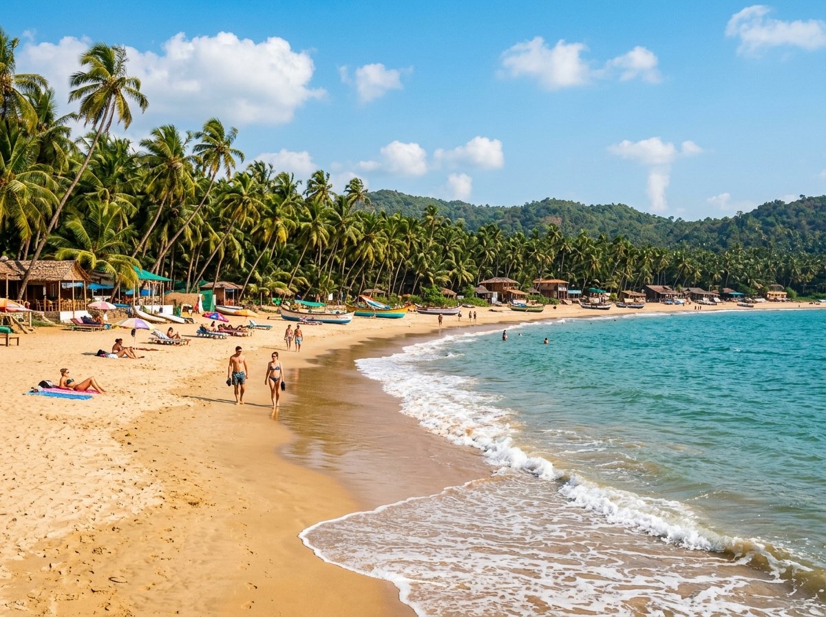 Sun drenched tropical beaches in Goa