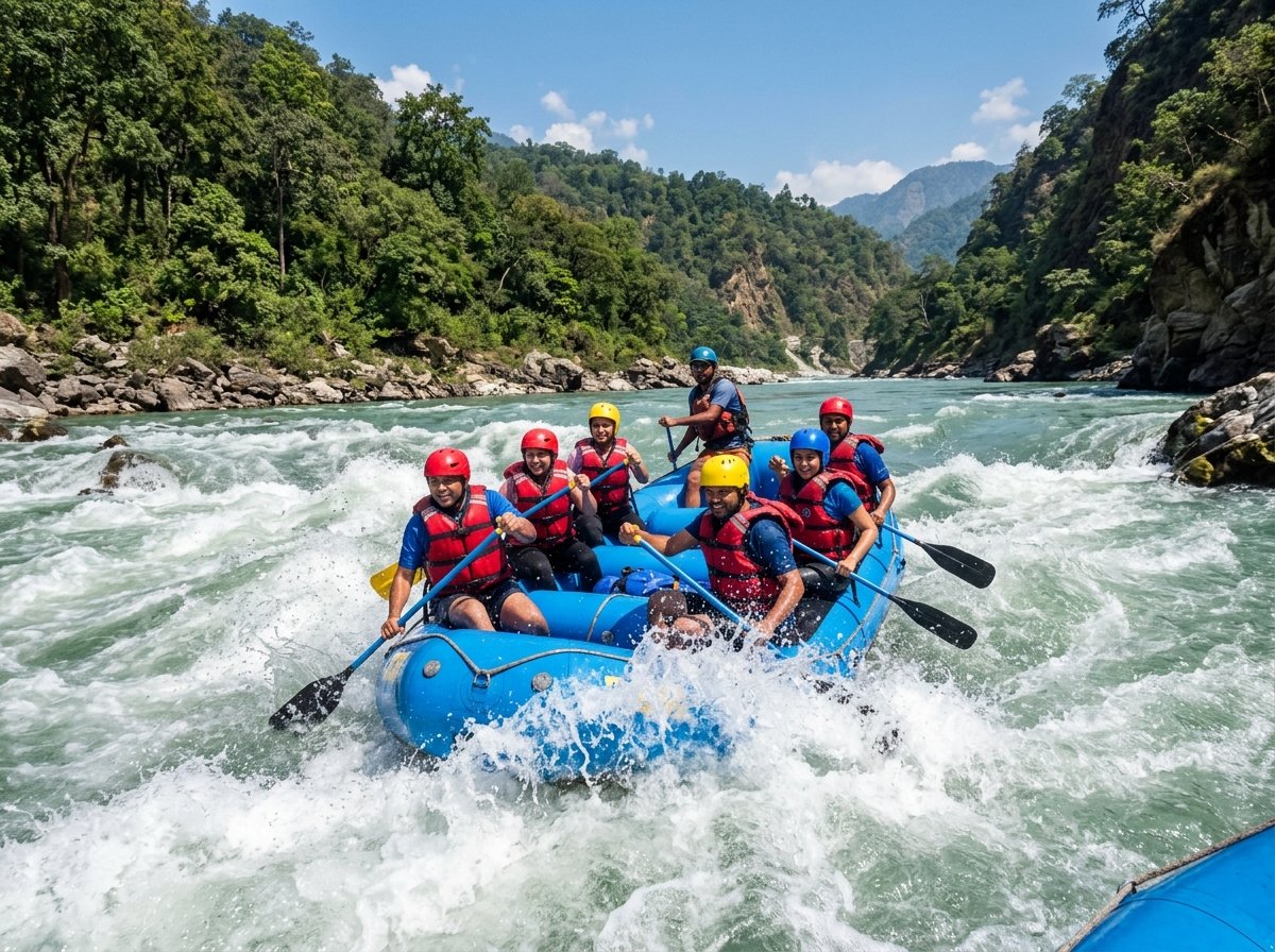 White water river rafting in holy Ganga river Rishikesh